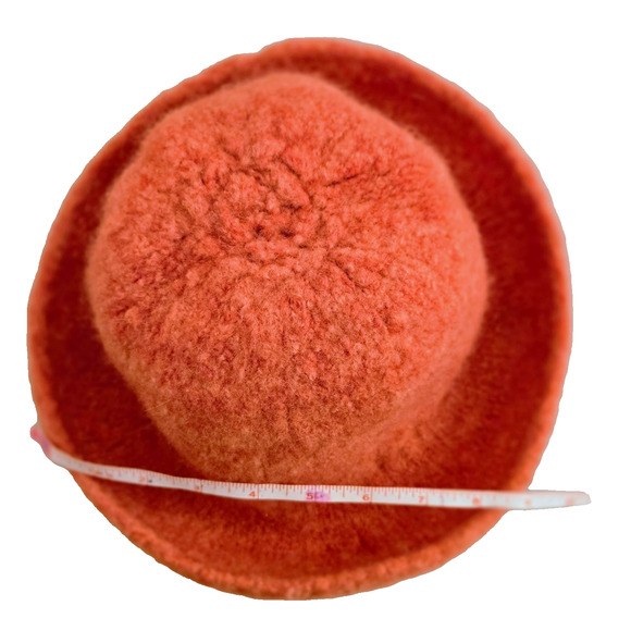 Coral hand felted wool handmade vintage derby hat unsized - Picture 3 of 6